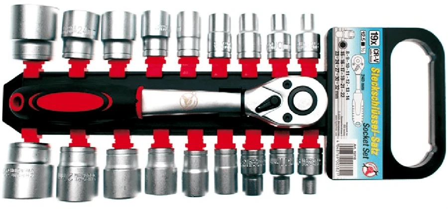 BGS DIY Steckschlüssel-Satz | Antrieb 12,5 Mm (1/2") | SW 8 - 32 Mm | 19-tlg. – 15110 1 BGS DIY Steckschlüssel-Satz | Antrieb 12,5 Mm (1/2") | SW 8 - 32 Mm | 19-tlg. – 15110