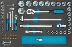 HAZET Steckschlüsselsatz 12,5mm 1/2 Zoll 6,3mm 1/4 Zoll 57tlg 163-118/57