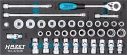 HAZET Steckschlüsselsatz 10mm 3/8 Zoll Tractionsprofil Außen-Sechskant 38tlg 163-379/38