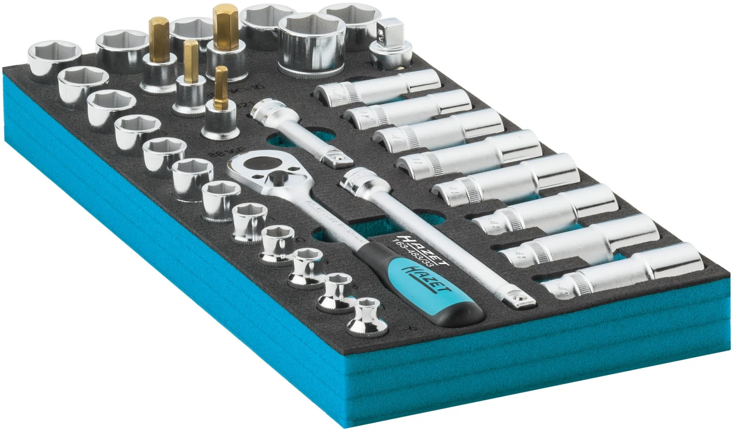 HAZET Steckschlüsselsatz 10mm 3/8 Zoll Außen-Sechskant Innen 33tlg 163-483/33 2 HAZET Steckschlüsselsatz 10mm 3/8 Zoll Außen-Sechskant Innen 33tlg 163-483/33 – Bild 2