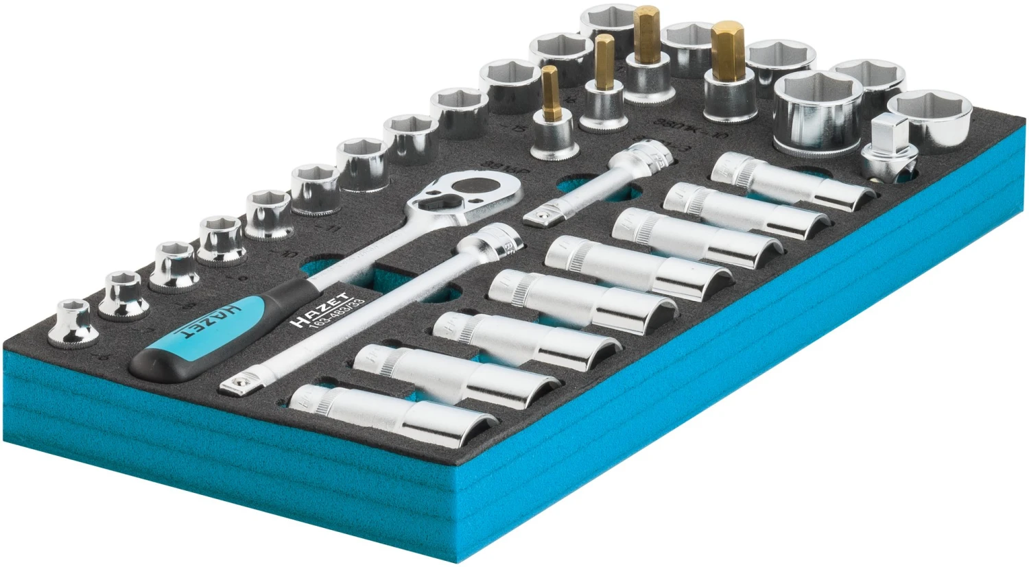 HAZET Steckschlüsselsatz 10mm 3/8 Zoll Außen-Sechskant Innen 33tlg 163-483/33 3 HAZET Steckschlüsselsatz 10mm 3/8 Zoll Außen-Sechskant Innen 33tlg 163-483/33 – Bild 3