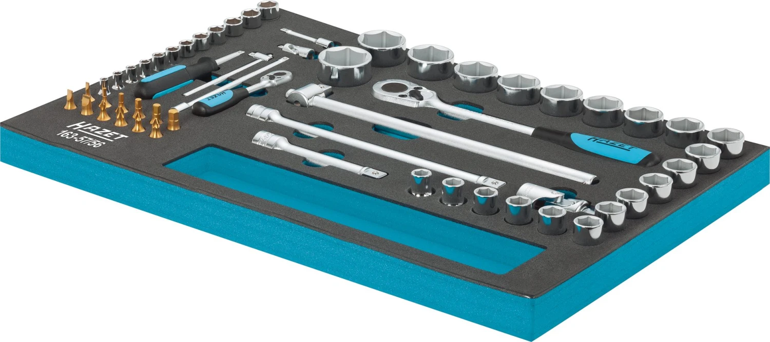 HAZET Steckschlüsselsatz 56tlg 12,5mm 1/2 Zoll 6,3 1/4 Pozidriv Sechskant 163-57/56 2 HAZET Steckschlüsselsatz 56tlg 12,5mm 1/2 Zoll 6,3 1/4 Pozidriv Sechskant 163-57/56 – Bild 2