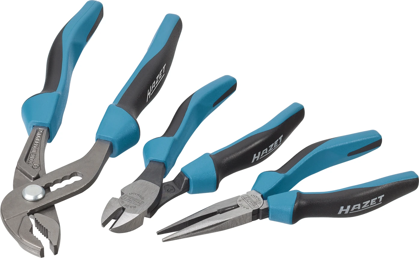 HAZET Zangensatz Seitenschneider Spitzzange Wasserpumpenzange 3-tlg 1859SPC/3 1 HAZET Zangensatz Seitenschneider Spitzzange Wasserpumpenzange 3-tlg 1859SPC/3