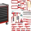 HAZET Werkstattwagen Mit 7 Schubladen In Rot Mit 65 Werkzeugen 179NX-7/65ALU