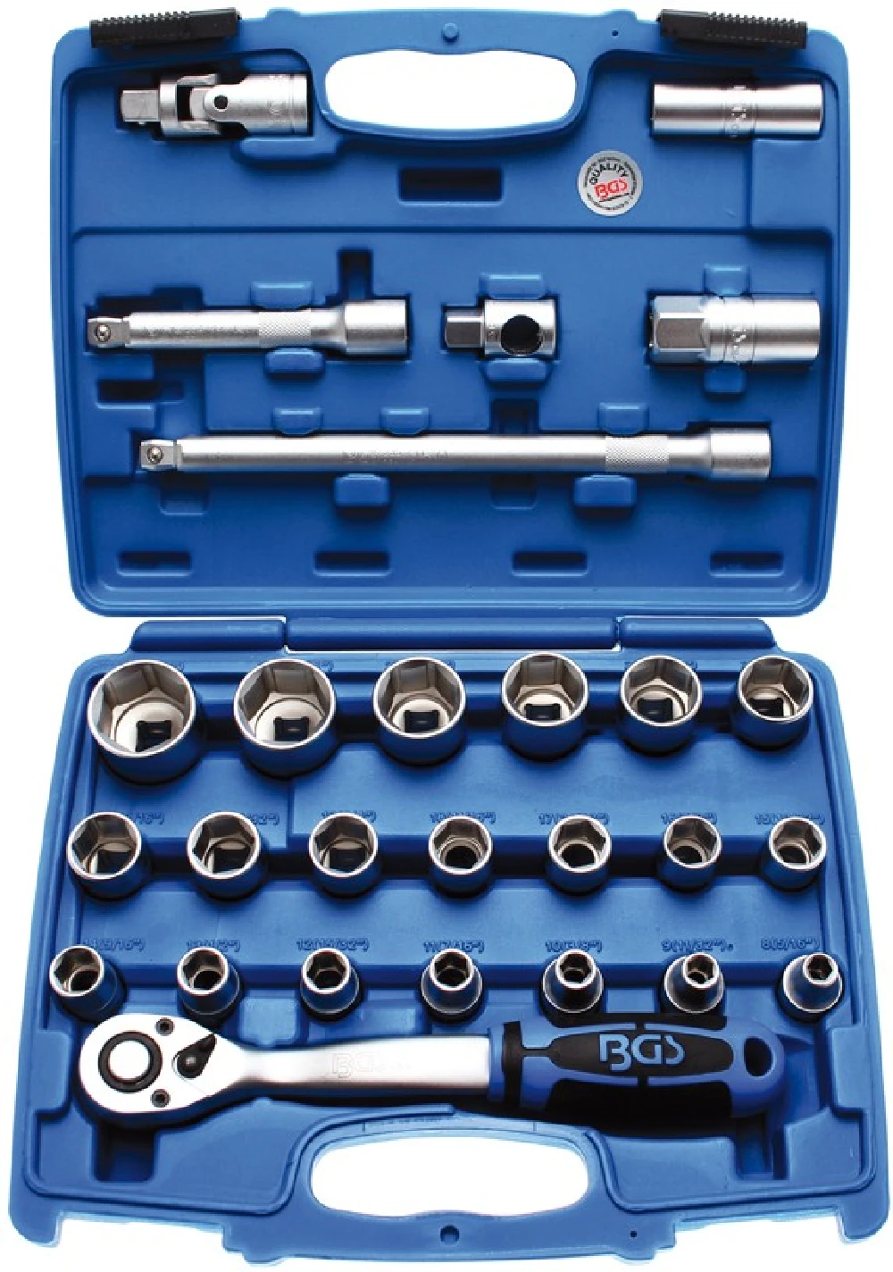 BGS Steckschlüssel-Satz | Antrieb 12,5 Mm (1/2") | Zollgrößen | 27-tlg. – 2216 1 BGS Steckschlüssel-Satz | Antrieb 12,5 Mm (1/2") | Zollgrößen | 27-tlg. – 2216