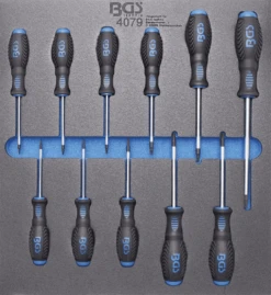 BGS Werkstattwageneinlage 2/3: Schraubendreher T-Profil (für Torx) | T6 - T40 | 11-tlg. – 4079