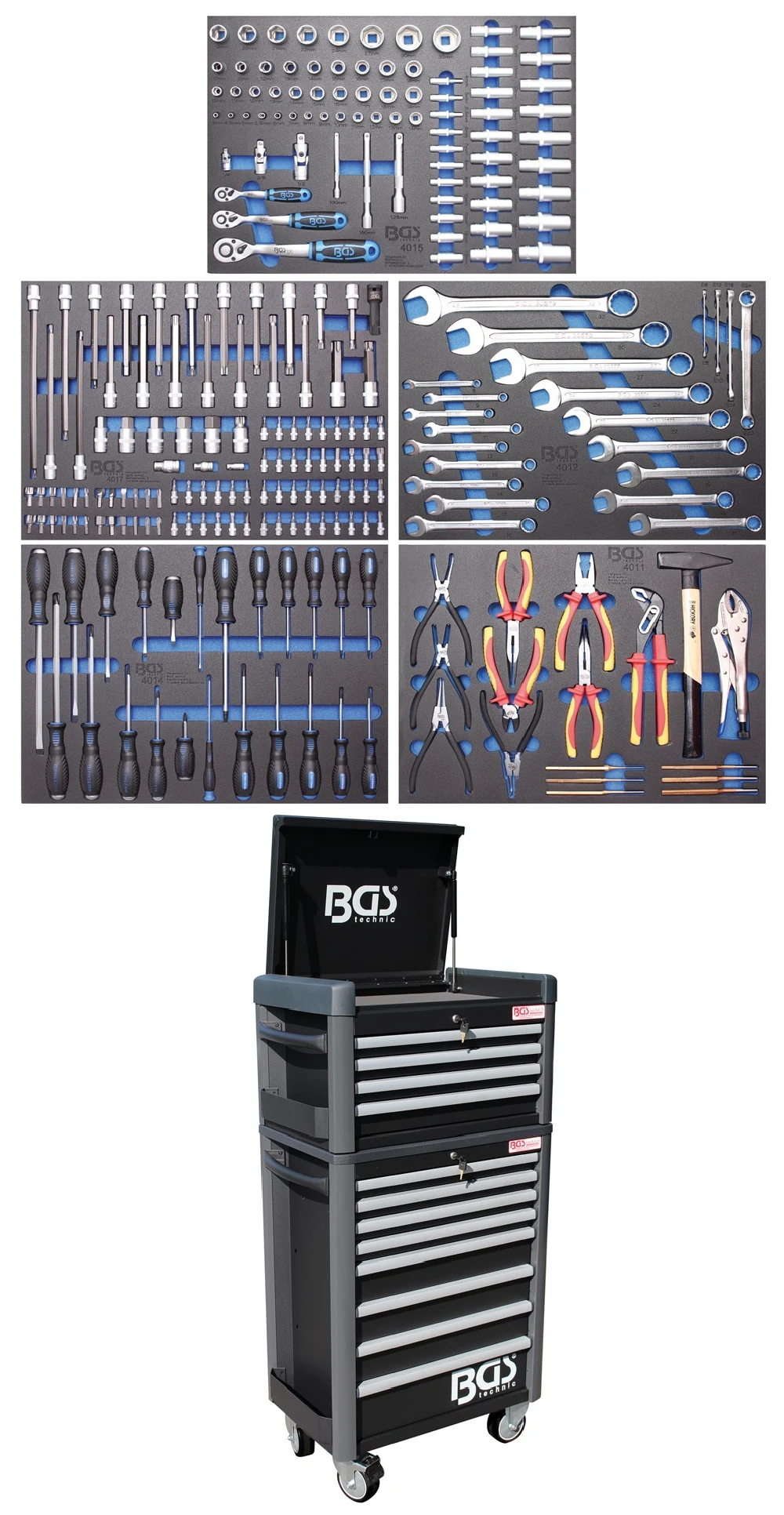 BGS Werkstattwagen Profi Standard Maxi | Mit 263 Werkzeugen – 4088 1 BGS Werkstattwagen Profi Standard Maxi | Mit 263 Werkzeugen – 4088