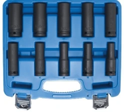 BGS Kraft-Steckschlüssel-Einsatz-Satz Sechskant, Tief | 12,5 Mm (1/2") | SW 10 - 24 Mm | 10-tlg. – 5206