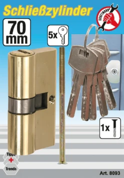 BGS DIY Messing-Schließzylinder | 70 Mm – 8093