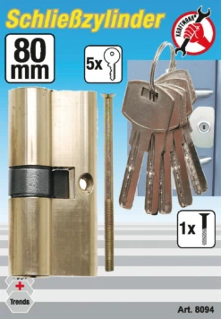BGS DIY Messing-Schließzylinder | 80 Mm – 8094