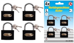 BGS DIY Vorhängeschloss-Satz | Gleichschließend | Typ L | 35mm | 4-tlg. – 85164