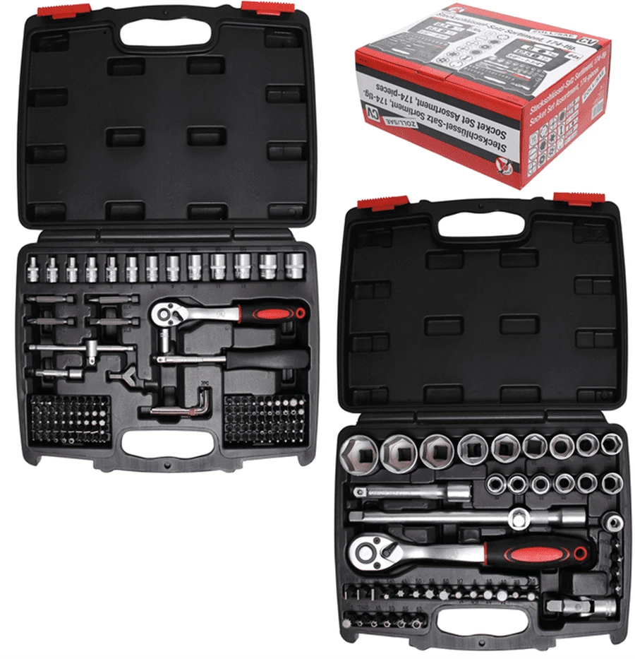 BGS DIY Steckschlüssel-Satz | Antrieb 6,3 Mm (1/4") + 12,5 Mm (1/2") | Zollgrößen | 174-tlg. – 9192 1 BGS DIY Steckschlüssel-Satz | Antrieb 6,3 Mm (1/4") + 12,5 Mm (1/2") | Zollgrößen | 174-tlg. – 9192