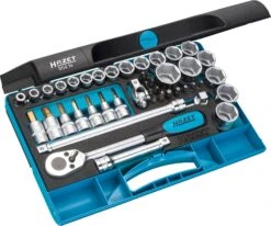 HAZET Steckschlüsselsatz 12,5mm 1/2 Zoll Pozidriv Kreuzschlitz TORX 44-teilig 954N
