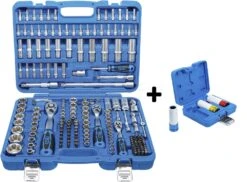 BGS Steckschlüssel-Satz Wellenprofil 192-tlg. + Kraft-Schoneinsatz-Satz 3-tlg.