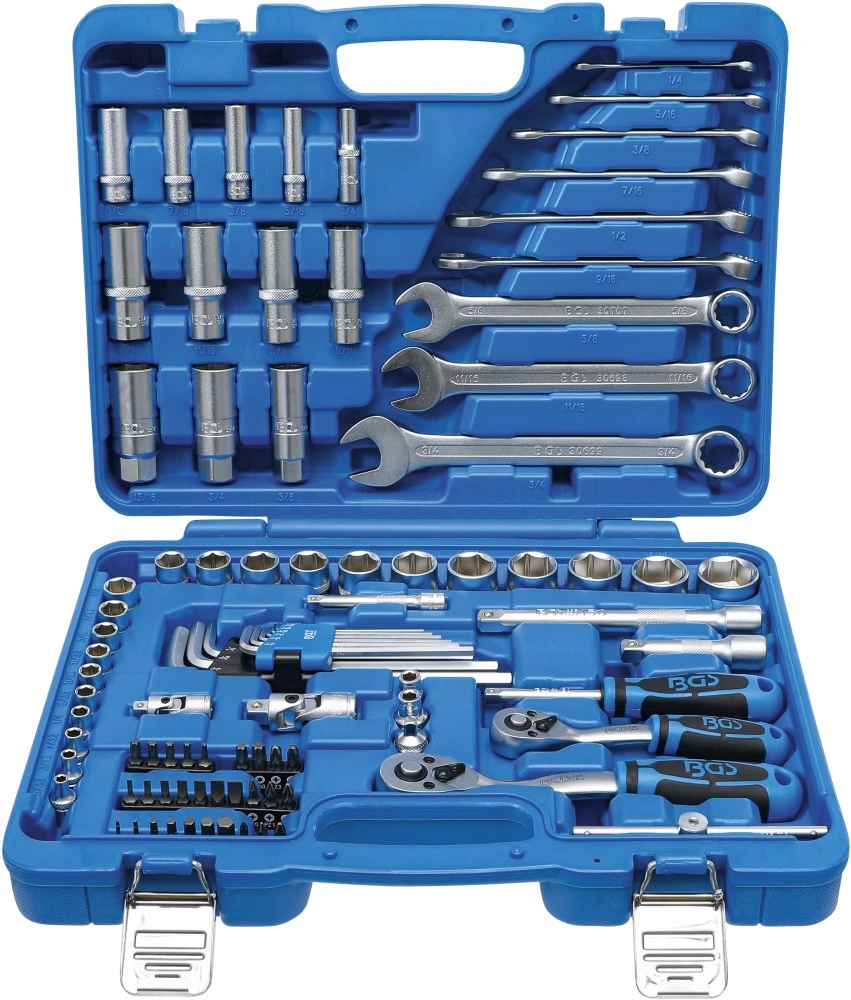 BGS Steckschlüssel-Satz Sechskant | Antrieb 6,3 Mm (1/4") / 10 Mm (3/8") | Zollgrößen | 92-tlg. – 2299 1 BGS Steckschlüssel-Satz Sechskant | Antrieb 6,3 Mm (1/4") / 10 Mm (3/8") | Zollgrößen | 92-tlg. – 2299