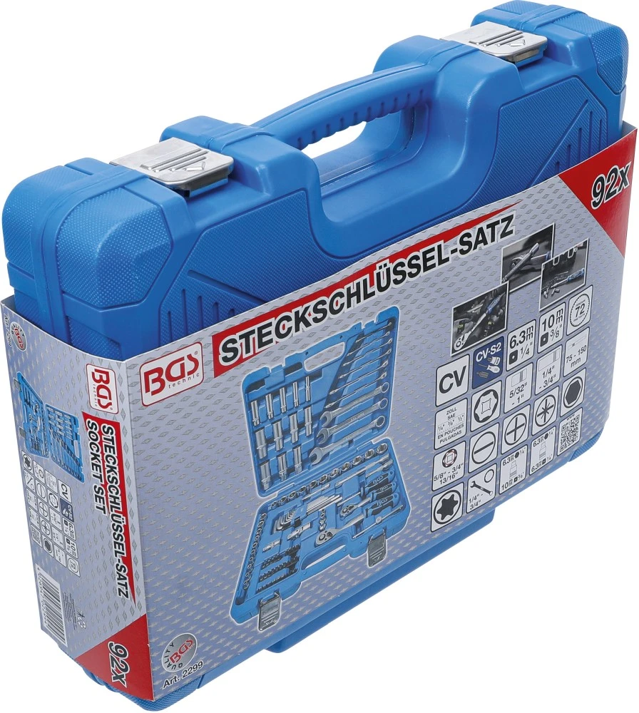 BGS Steckschlüssel-Satz Sechskant | Antrieb 6,3 Mm (1/4") / 10 Mm (3/8") | Zollgrößen | 92-tlg. – 2299 6 BGS Steckschlüssel-Satz Sechskant | Antrieb 6,3 Mm (1/4") / 10 Mm (3/8") | Zollgrößen | 92-tlg. – 2299 – Bild 6