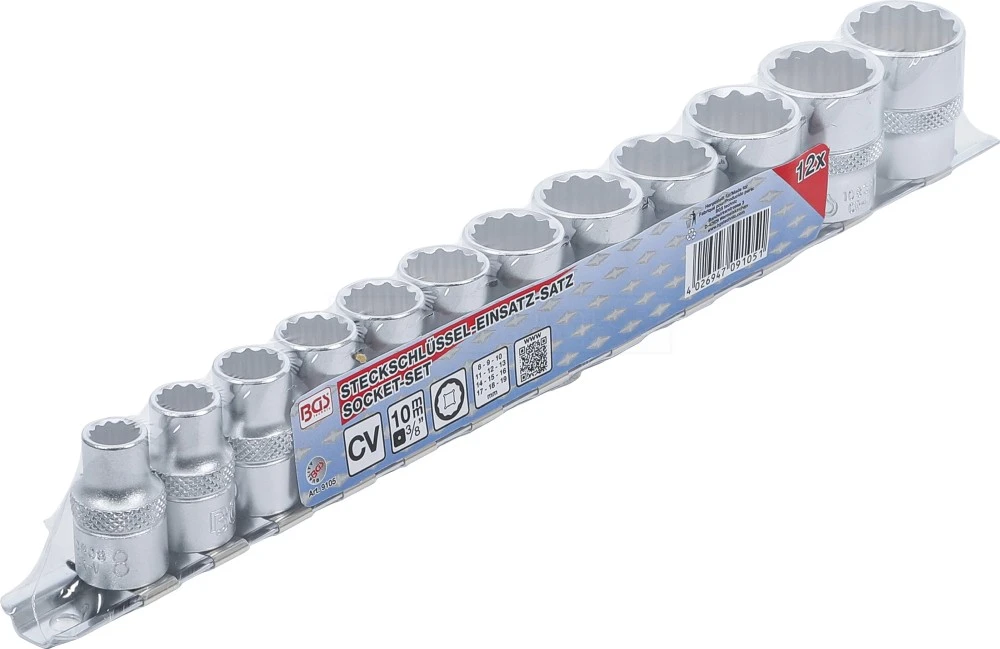 BGS Steckschlüssel-Einsatz-Satz, Zwölfkant | 10 Mm (3/8") | SW 8 - 19 Mm | 12-tlg. – 9105 4 BGS Steckschlüssel-Einsatz-Satz, Zwölfkant | 10 Mm (3/8") | SW 8 - 19 Mm | 12-tlg. – 9105 – Bild 4